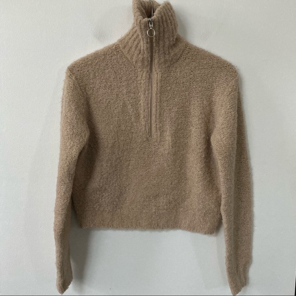 Aritzia Wilfred Free Gwyneth Cropped Quarter-zip Knit Sweater - Picture 10 of 15